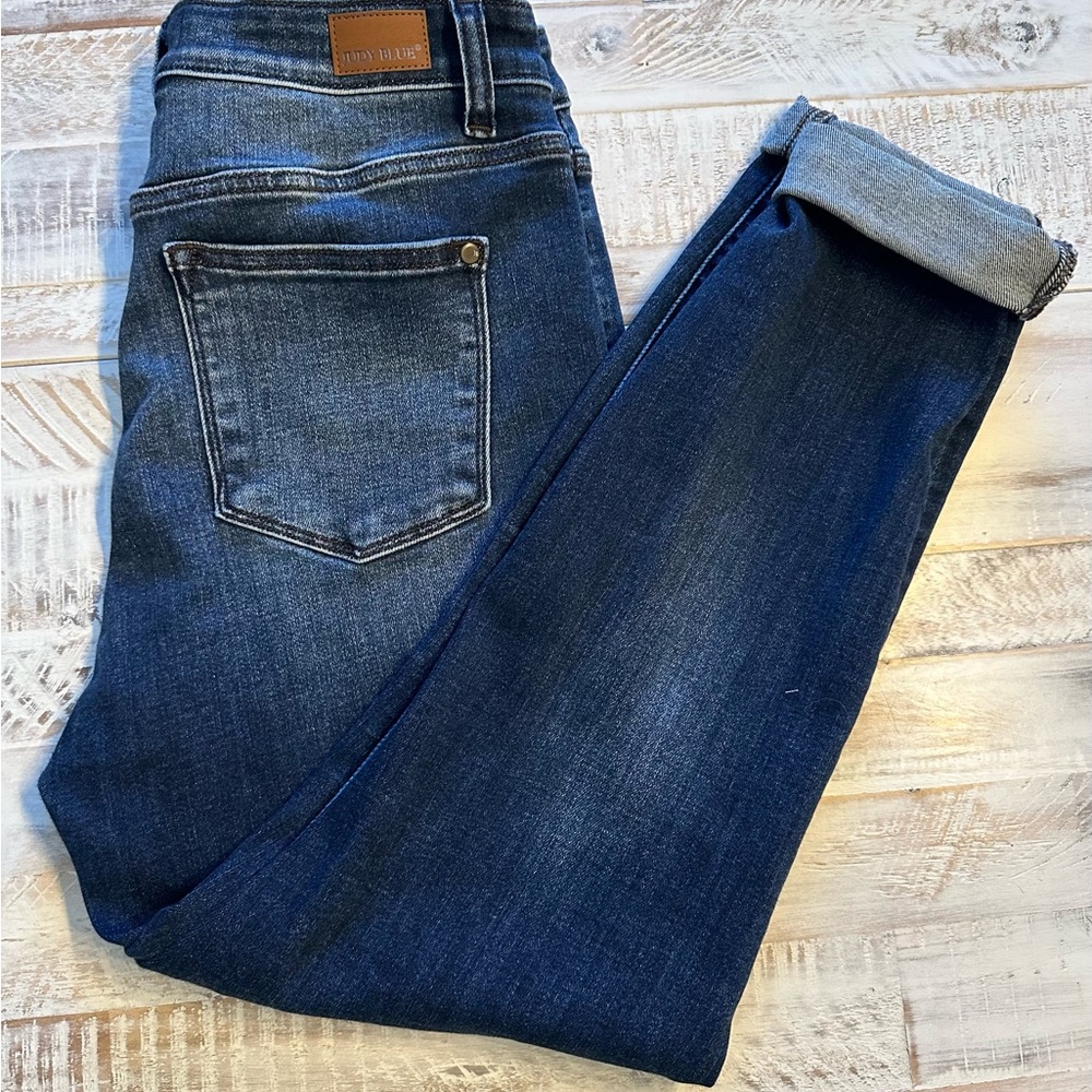 Judy Blue Dark Wash Cuffed Slim Fit sz9